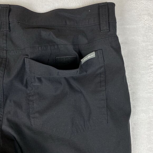 Eddie Bauer Men 36x30 Fleece Lined Tech Pants Black Nylon Stretch Hiking Outdoor - Picture 6 of 10